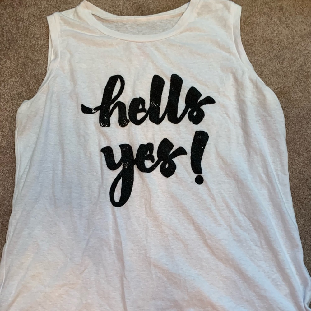 Rachel Roy white Hells Yes muscle tank size M
